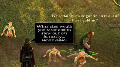 Flík talks about making stew out of goblins. Nice.