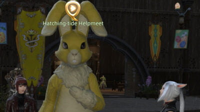 Hatching-Tide Helpmeet outside the Adventurers Guild