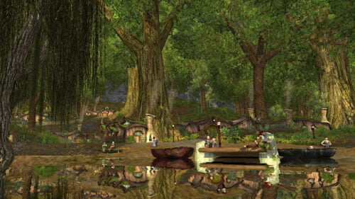 LOTRO Gamwich - the beautiful forest town with a lovely lake at its centre.