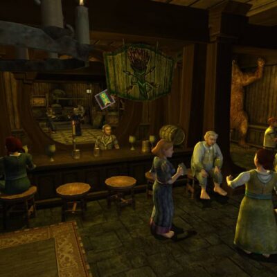 Another inn, packed with Hobbits living and enjoying life.