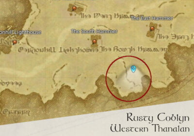 Rusty Coblyn Location Map - Western Thanalan