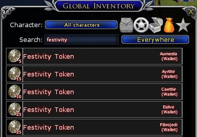 See Festivity Tokens on other Characters with Plugins like Kiki Inventory