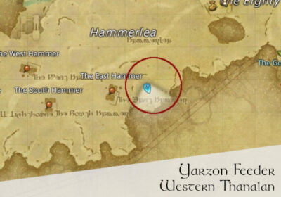 Yarzon Feeder Location Map - Western Thanalan