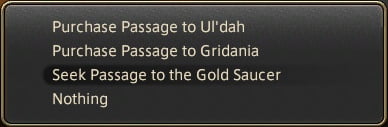 Free Passage available to the Gold Saucer from the City States in FFXIV