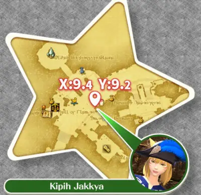 Location of Kipih Jakkya - the Make It Rain Quest-giver NPC