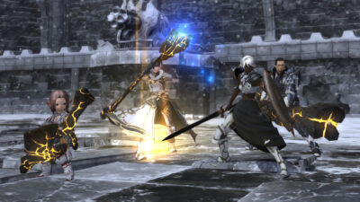 One of my FFXIV Adventurer Squadrons in the Stone Vigil Dungeon