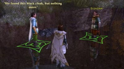 Elrohir say we found this black cloak but nothing more.