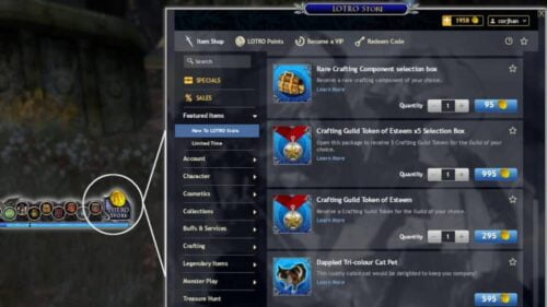 Access the LOTRO store in-game with this button