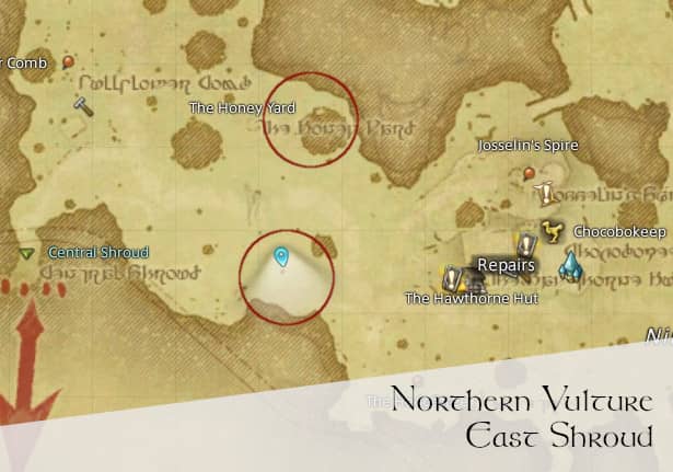 Map location for Northern Vulture
