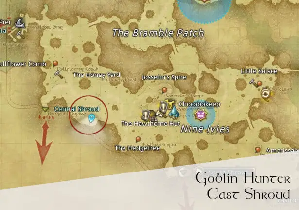 Map location for Goblin Hunter