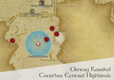 FFXIV Ornery Karakul Location Map - near Camp Dragonhead