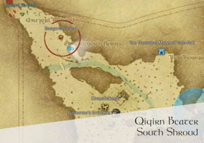 FFXIV Qiqirn Beater Location Map - South Shroud