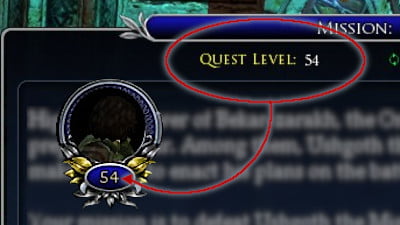 The quest level is synced to yours.