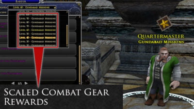 Use LOTRO Missions to gain combat gear as rewards.