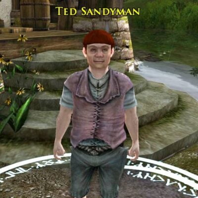 Ted Sandyman by the Waterwheel