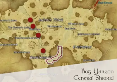 FFXIV Bog Yarzon Location Map