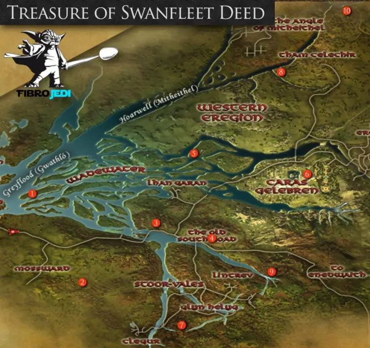 LOTRO Treasure of Swanfleet Deed Map by FibroJedi
