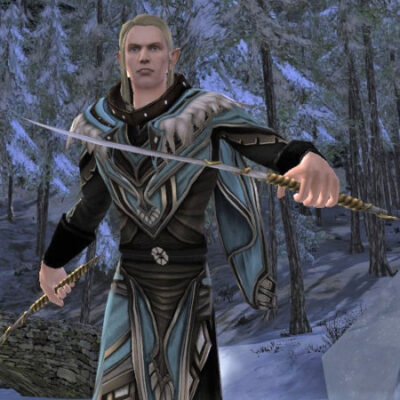 LOTRO Ice Flower Jack and Trousers dyed Belegaer Blue.