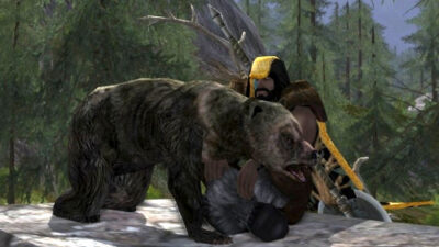 One of my LOTRO Beornings with the Brown Bear Cub Pet