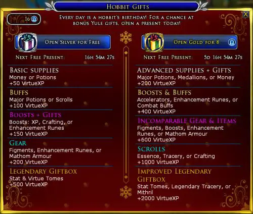 Yule Hobbit Gifts - a special red and gold design during the Winter festival.