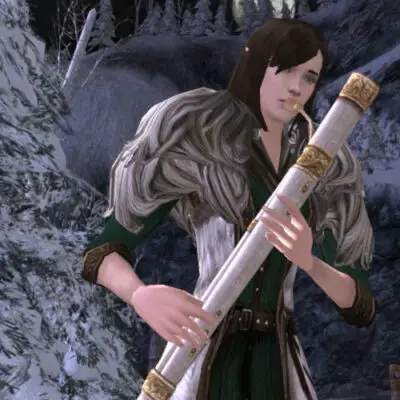 One of my LOTRO Minstrels playing the Brusque Bassoon