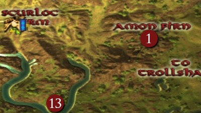 LOTRO Amon Firn Location Map