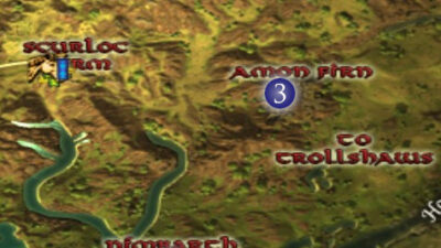 LOTRO Amon Firn Location Map - Orc-Slayer of Cardolan Deed