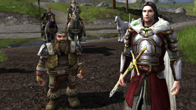 Aragorn and Gimli as portrayed in LOTRO - meeting key characters is one reason why LOTRO is worth playing!