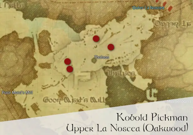 FFXIV Kobold Pickman Location Map