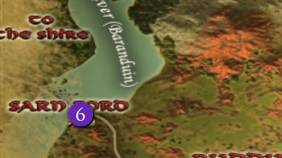 LOTRO Sarn Ford Location Map, Cardolan