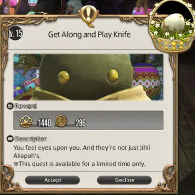 Get Along and Play Knife - FF14 Hatching-tide 2023 Quest