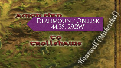 LOTRO Deadmount Obelisk Location Map Cardolan