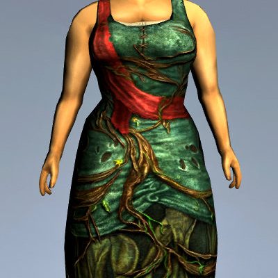 Naruhel's Vine Dress worn by a Female Hobbit