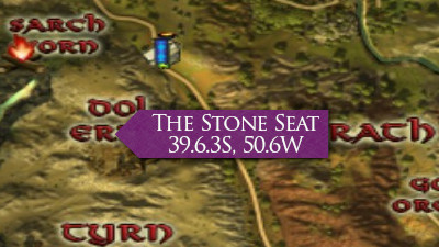 LOTRO The Stone Seat Location Map, Cardolan