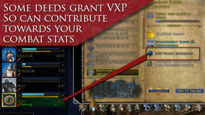 Deeds grant Virtue XP (VXP) which means you can use them to improve or customise your combat stats.
