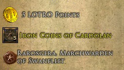 Iron Coins of Cardolan granted for completing a Swanfleet Deed.