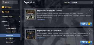 Buy Before the Shadow with LOTRO Points from the LOTRO Store