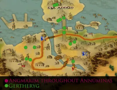 LOTRO Brutes from the North - Gorthorog / Gertheryg Slayer Deed Evendim - Annúminas Map