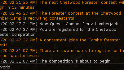 Chat Announcements Between Competitions