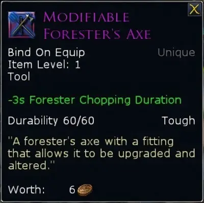 LOTRO Modifiable Forester's Axe | Crafting Tool