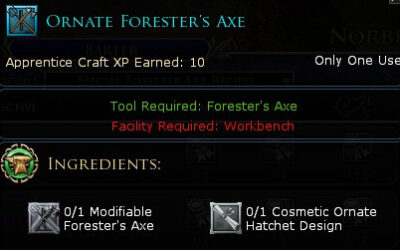LOTRO Ornate Forester's Axe Recipe