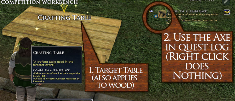 Use the tools in your Quest Log for Chopping and Refining