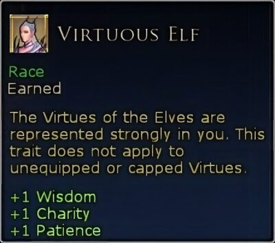 Virtuous Elf Racial Trait