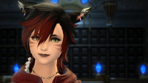 FFXIV Styled for Hire Hairstyle (shown on Female Miqo'te)