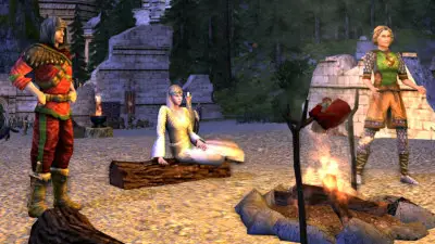 NJ's LOTRO Character just Relaxing at a camp in Evendim.