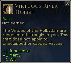 Racial Trait: Virtuous River Hobbit