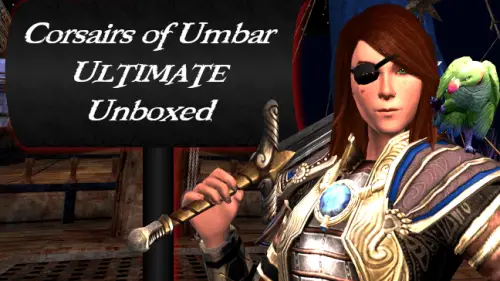 LOTRO Corsairs of Umbar Ultimate Edition Unboxed - see all the cosmetics, shoulder parrot, emote and much more here.