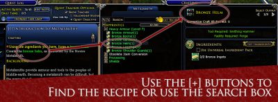 Find the right recipe in the crafting log.