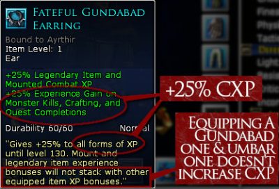 The Fateful Gundabad Earring increases Craft XP by 25%.