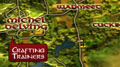 Location Map of Crafting Trainers in the Shire, LOTRO